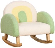 HOMCOM Bujak Dla Dzieci Uroczy Design Drewno Eukaliptusowe Imitacja Futra Zielony | Aosom PL