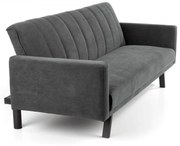 ARMANDO sofa popielaty, rozkładana, tkanina velvet, stal tapicerowana