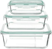 Zestaw szklanych pojemników na żywność 330 ml, 800 ml, 2220 ml, CLIP