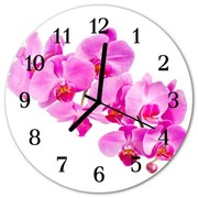 Zegar szklany okrągły Storczyk