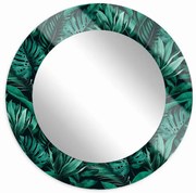 Lustro okrągłe MORENA TROPICAL 70cm ciemne zielone BALTICA DESIGN
