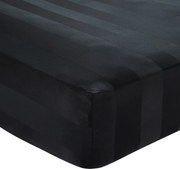 Czarne satynowe prześcieradło z gumką 150x200 cm So Soft Satin Stripe – Catherine Lansfield