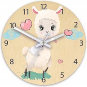 Zegar na ścianę cichy do pokoju dziecięcego drewniany nowoczesny owieczka