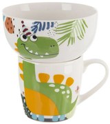 Orion Porcelanowy kubek z miseczką Dino, 0,35 l