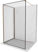 Mexen Kioto ścianka prysznicowa Walk-in 90 x 70 cm, czarny wzór, różowe złoto - 800-090-212-60-70-070