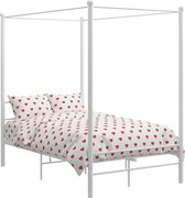 Białe metalowe łóżko z baldachimem 120x200 cm C1-K14