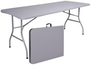 Szary prostokątny stół składany w walizkę 180 cm S4-T50