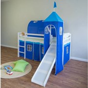 Łóżko piętrowe 90x200 cm Niebieskie 1497