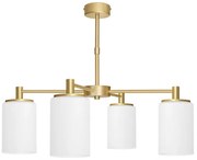 Prosty złoty żyrandol z 4 kloszami KR-S4