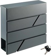 Skrzynka na listy z przegrodą na gazety, antracyt, 2 klucze