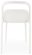K490 krzesło plastik biały, z oparciem, nowoczesne, skandynawski