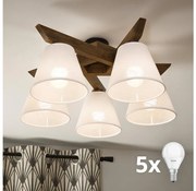 Brilagi - LED lampa sufitowa ANTHONY 5xE14/40W/230V dąb orzech/biały