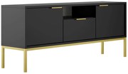 Stojąca szafka RTV w stylu glamour 135 cm czarny + złoty B5-A86