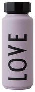 Fioletowa butelka termiczna Design Letters Love, 500 ml