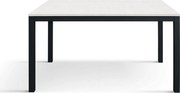 Drewniany stół, biały jesion, antracytowa podstawa, wym.140x80-190x80cm - TROPEA