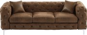 Kanapa 3-osobowa chesterfield z mikrofibry o wyglądzie postarzanej skóry EDWINA
