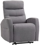 HOMCOM Regulowany Fotel Relaksacyjny z Podnóżkiem, Nowoczesny Tapicerowany Fotel, Ciemnoszary