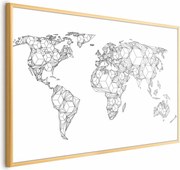 Plakat Geometryczna mapa 30x21 cm z ramą złotą bez marginesu ARTGEIST B