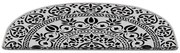 Czarno-białe dywaniki na schody zestaw 16 szt. 20x65 cm Anatolian Lace – Vitaus