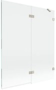 Mexen Lunar parawan nawannowy 2-skrzydłowy prawy 140 x 150 cm, transparent, nikiel szczotkowany - 897-140-100-97-00-P