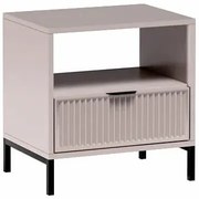 Beżowa szafka nocna z lamelami P5-T66