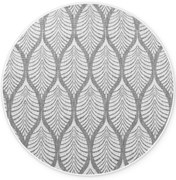 Dywan zewnętrzny dwustronny Duet Liście szaro-kremowy 160 cm x 160 cm