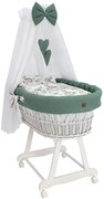 Zielony zestaw łóżeczko kosz dla niemowlaka W8-E29
