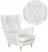 Fotel Uszak eko skóra Gaja Skandynawski Family meble biały