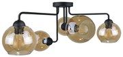 Żyrandol natynkowy MONDE BLACK 5xE27/60W/230V