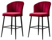 Zestaw krzeseł barowych Rubi Claret Red and Black, 2 szt., 2 szt.