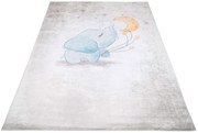 Jasnoszary dziecięcy dywan ze słonikiem N7-C40