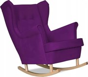Fotel Uszak bujany FIOLET JAGODOWY jesienny wygoda