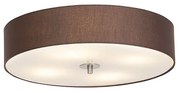 Rustykalna lampa sufitowa brązowa 50 cm - Drum