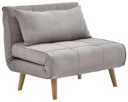 Rozkładany fotel tapicerowany szarobeżowy CHILA