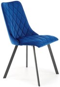 Niebieskie welurowe krzesło pikowane N3-E29
