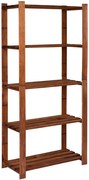 Brązowy regał drewniany z 5 półkami - M0-P70