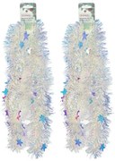 Bogaty łańcuch bożonarodzeniowy z efektem tęczy Stars, 2 m, ZESTAW 2 SZT.