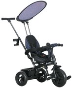 HOMCOM 6-w-1 Trójkoło dla dzieci z rączką do pchania, daszek, pasy, koszyk, dla dzieci 1-5 lat, Kolor Granatowy