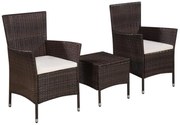 Brązowy 3-częściowy zestaw mebli ogrodowych bistro P7-G00