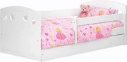 Łóżko dla dziewczynki z barierką 80x160 białe S2-M87
