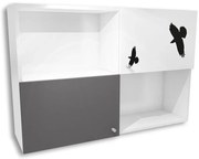 Biało-grafitowa szafka wisząca dziecięca R5-B22