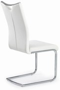 K224 krzesło biały, uchwyt do przenoszenia, eco skóra, chrom, płozy
