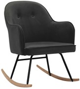 Ciemnoszary aksamitny fotel bujany E0-W44