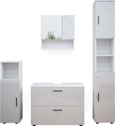 Zestaw mebli łazienkowych biały wysoki połysk 80x41x58 irma