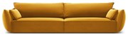 Musztardowa aksamitna sofa 248 cm Vanda – Mazzini Sofas