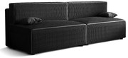 Czarna rozkładana sofa sztruksowa T2-M77