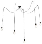 Designerska lampa wisząca czarna 5-światłowa - Cavalux Nowoczesny Oswietlenie wewnetrzne