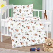 Bellatex Dziecięca pościel bawełniana Agata Zwierzątka w lesie, 90 x 135 cm, 45 x 60 cm