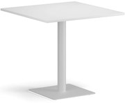 Stolik kawowy ENZO, 80x80 cm, biała podstawa, biały