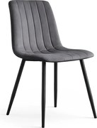 Grafitowe pikowane krzesło metalowe A8-C49